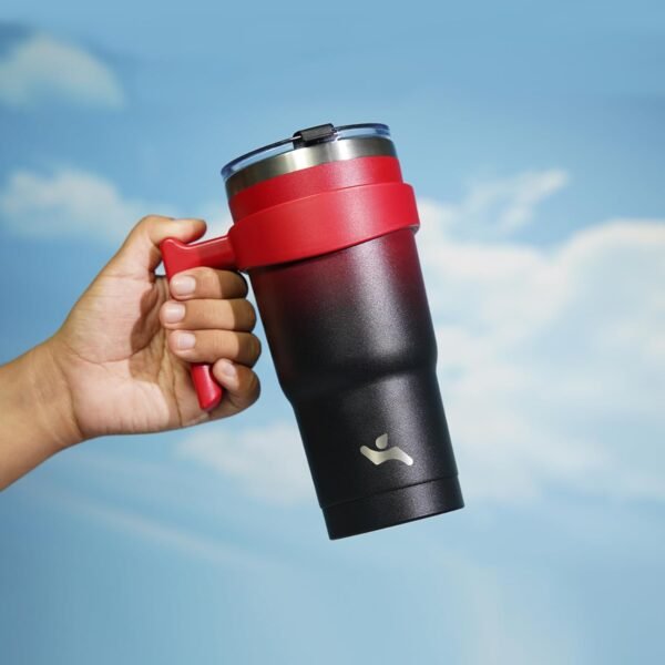 20 oz Tumbler with Handle and 2 Straw 2 Lid, Insulated Water Bottle Stainless Steel Vacuum Cup Reusable Travel Mug,Mystic Moon - Image 5