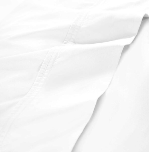 Superior Organic Cotton 300 Thread Count Flat Sheet, Percale Weave, Basic Bedsheets, Neutral Bed Cover, Bedroom, Hotel, Cute Bedding Decor, Double Hem, Lightweight Sheets, Queen, White - Image 5