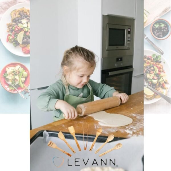 LEVANN 7-Piece Natural Bamboo Cooking Utensil Set - Image 3