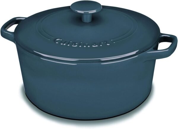 Cuisinart Chef's Classic Enameled Cast Iron Round Covered Casserole (Provencal Blue, 5- Quart)