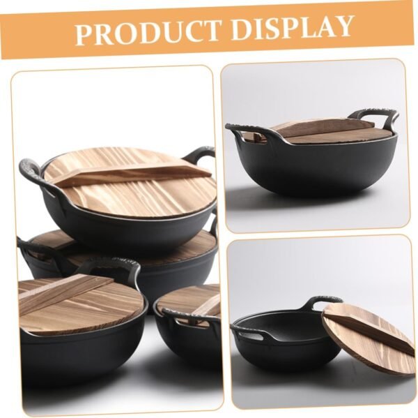 Outdoor Cast Deep Frying Pan Frying Pans Camping Cookware Fondue Pot Chafing Dish Griddle Pan Iron Pots Outdoor Hot Pot Household Cooking Pot Soup Pot - Image 4
