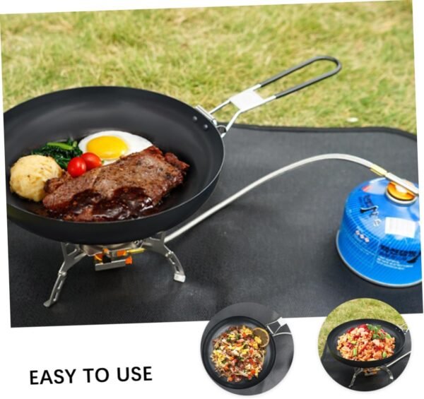 1pc Camping Pan Ramekins Frypan Frying Pan Lid Portable Camping Grill Cookware Boil Nonstick Frying Pan Skillet Grill Pan Cooking Fry Pan Induction Hob Pan Outdoor Iron - Image 9
