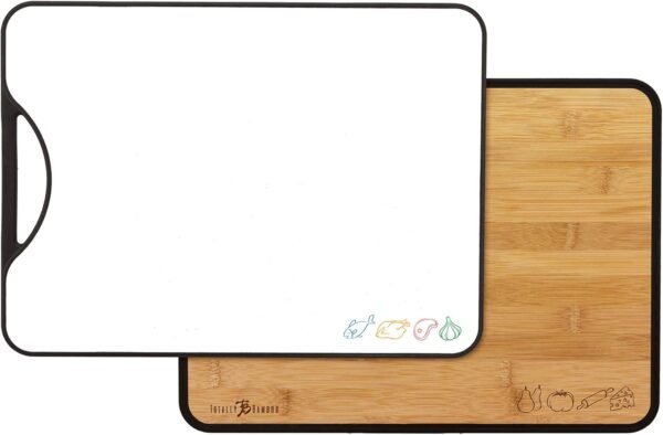 Totally Bamboo Poly-Boo Double Sided Bamboo and Poly Cutting Board, 15" x 11", BPA Free