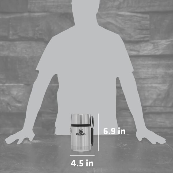 Stanley Classic Legendary Vacuum Insulated Food Jar 18 oz – Stainless Steel, Naturally BPA-free Container – Keeps Food/Liquid Hot or Cold for 12 Hours – Leak Resistant, Easy Clean - Image 4