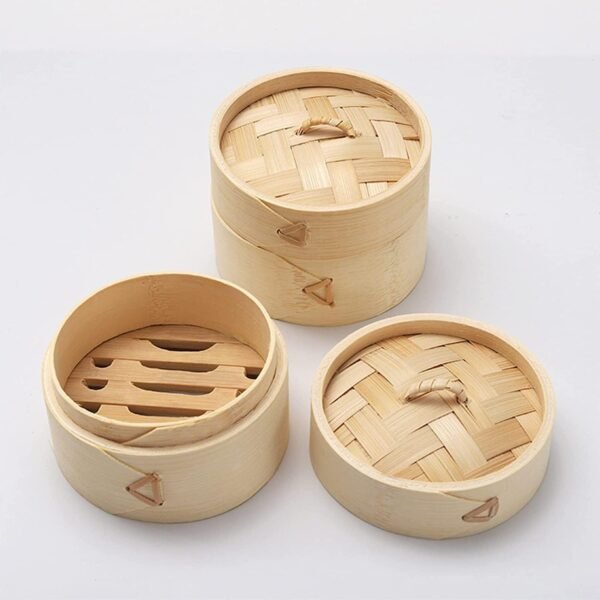 PRTECY 2 Set Natural Bamboo Steamer Bar Holder Bamboo Shampoo Bar Holder with Lid Handmade Eco-Friendly Soap Candy Case Box for Bathroom Shower Kitchen - Image 5