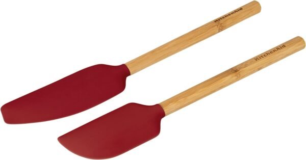 KitchenAid Bamboo Spatula Set, Empire Red, 2-Piece