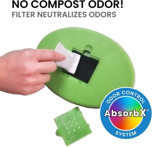 iTouchless Stainless Steel Compost Bin 1.6 Gallon Includes AbsorbX Odor Filter System, Titanium Rust-Free Space-efficient Slim Oval Shape 6 Liter Kitchen Countertop Trash Can - Image 4