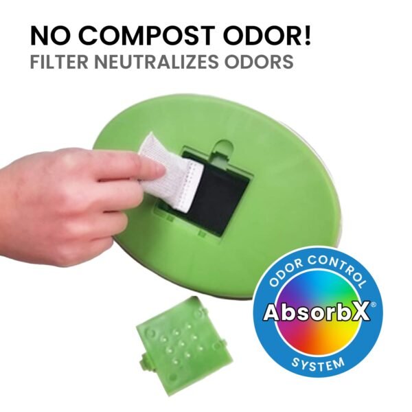 iTouchless Stainless Steel Compost Bin 1.6 Gallon Includes AbsorbX Odor Filter System, Pest-Proof, Titanium Rust-Free Space-efficient Slim Oval Shape 6 Liter Kitchen Countertop Trash Can - Image 4