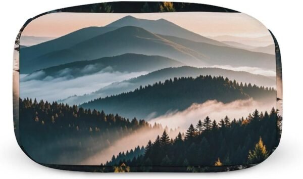 Natural Mist Mountain Tree Lunch Bag Reusable Lunch Cooler Bag Insulated Lunch Bags Leakproof Meal Prep Lunch Box with Zipper - Image 5