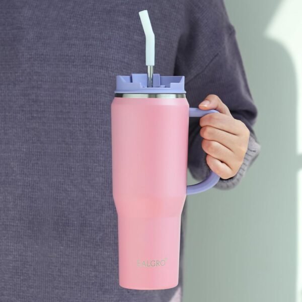 50 oz Tumbler with Handle, Insulated Tumblers with Lid and Straw, Large Metal Sports Water Bottle Jug, Thermal Stainless Steel Travel Coffee Mug Cup, Army Green - Image 5