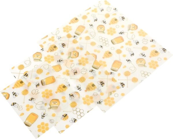 Ipetboom 3pcs Beeswax Food Wraps Cotton Wraps Sandwich Lid Mason Jar Food Preservation Cloths Beeswax Sandwich Wraps Bee Food Reusable Beeswax Wraps Bread Bag Washable Paper