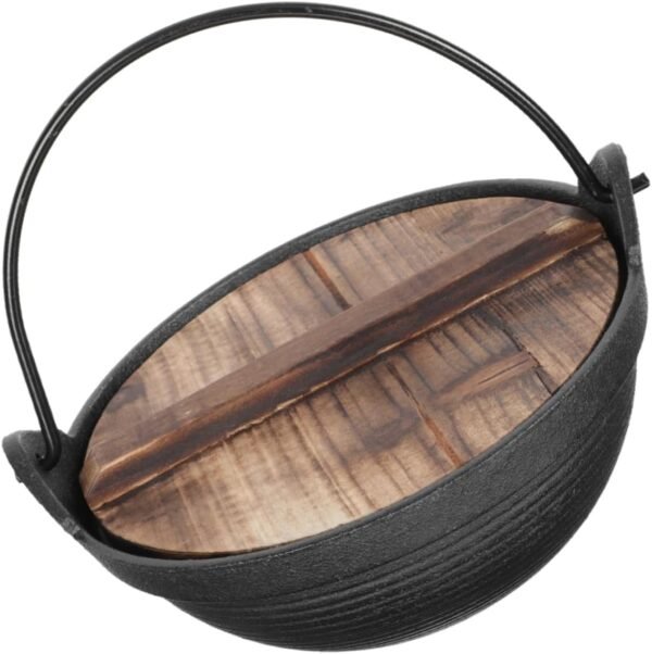 Japanese Sukiyaki Gadget Casserole Dishes Stock Gooseneck Steaming Pot Saucepan with Handle Camping Cookware Clad Strainer Cauldron Wok Food Chafing Dish Iron Sukiyaki Pots Wooden