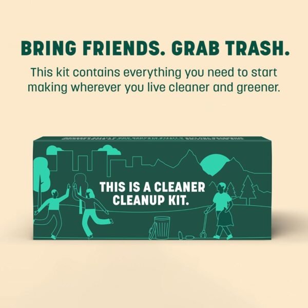 HoldOn Compostable Tall Trash Bags Clean Up Kit- 13-Gallon Bags (2PCS), Compostable Gloves, Trash Picker, Super-Strong Drawstring Handle, Multi-Way Flex Material Triple Ply Leak Resistant Eco-Friendly - Image 2