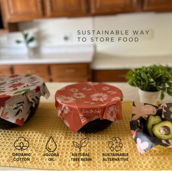 9 Pack Beeswax Wraps For Food - Bees Wax Wraps Reusable, Zero Waste, Organic Bee wrap for food leftovers, Fruit, Bees wax paper food wrap - Image 6