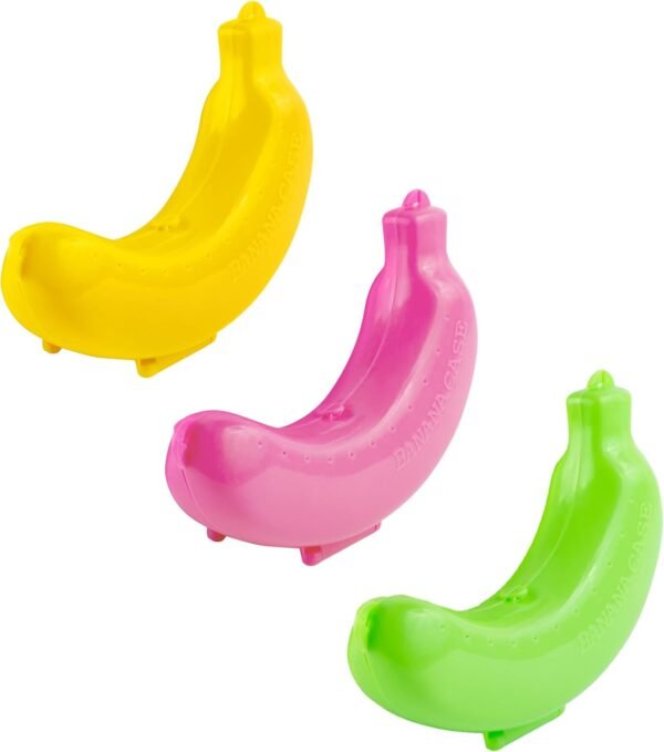 Banana Case - Plastic Banana Holder for Lunch Boxes - Reusable Banana Keeper Cap - Banana Container Storage for Picnic, Camping, Keep Fresh, 3 Pcs