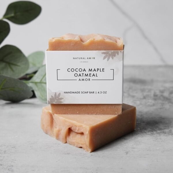 Natural Amor Handmade Soap Bar Gift Set 2pk with Soap Dish and Soap Saver, Scented with Essential Oils, Made with Natural Ingredients for All Skin Types - Image 4