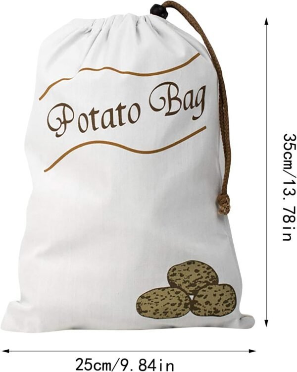Onion and Potato Bag Drawstring Design Storage Bag Storage Bag Odor | Refrigerator Organizer Vegetable Storage Bags Organizer Reusable Grocery Vegetables Bag Reusable Refrigerator (Brown, 36x26x2) - Image 2