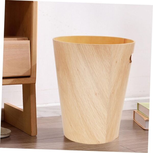 Small Trash Can with Lid Garbage Can with Lid Kitchen Wooden Bedroom Bin Compost Bins for Kitchen - Image 3