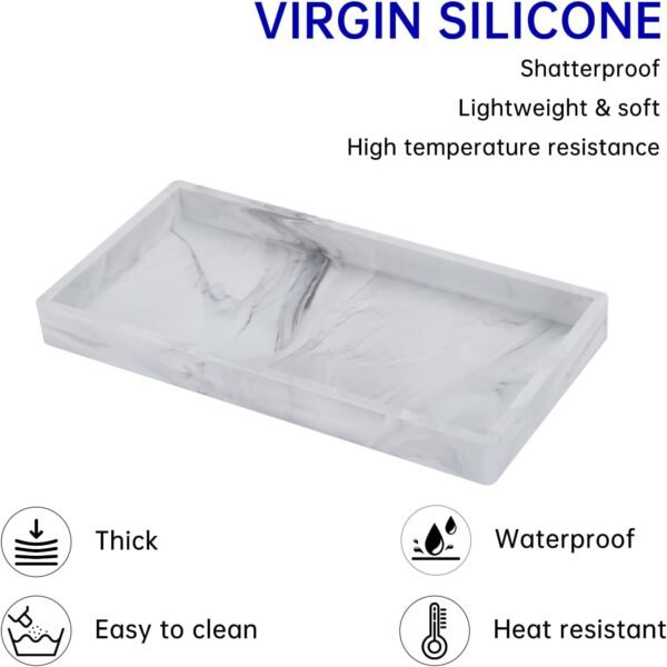 Soap Dispenser Tray, Vanity Tray, Bathroom Tray, Kitchen and Home Decor, Soap Dish Sponge Holder, Kitchen Sink Tray, Perfume Tray - Image 7
