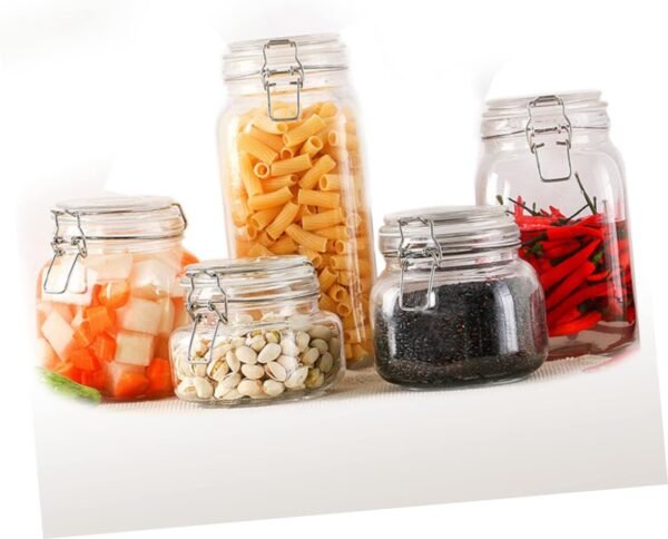 MAGICLULU Glass Storage Jars Cup Sealing Containers Tin Condiment Clear Tote Airtight Sealer Vacuum Machine Canister Stainless Bins Pantry Lids Sealed Jar Jars for Kitchen Storage Seal Pot - Image 8