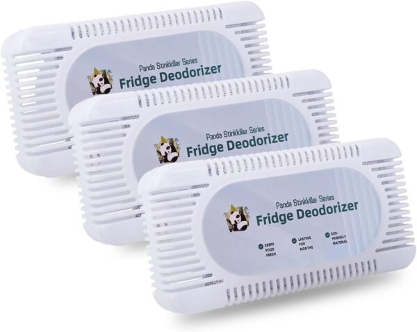 Fridge Deodorizer,Odor Absorber Fridge and Freezer Odor Eliminator Premium Natural Bamboo Charcoal Deodorizer Bags 225g,Long-Lasting Odor Elimination for Fridge,Freshness Coolers,Lunch Boxes(3count)