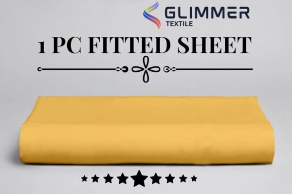 1PC Fitted Sheet| Organic Cotton| 1000 TC| | Full XL Size (54"X80") with 18" INCH DEEP Pocket| Skin Friendly|Comfy & Very Soft| Wrinkle Free| Gold - Image 6