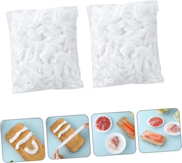 3sets Disposable Elastic Dish Covers Translucent Food Bowl Covers Elastic Food Covers Clear Reusable Dish Covers Elastic Bowl Covers Clear Bathing Caps Plastic 200pcs*3 - Image 9