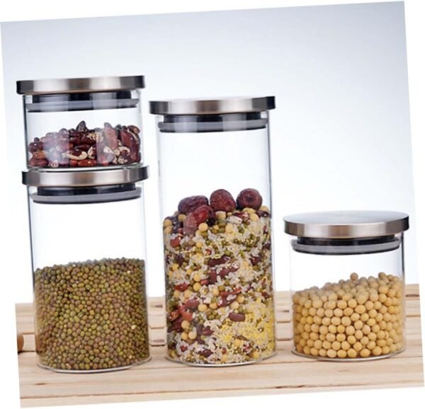 CRAFTHROU Storage Bottle Storage Boxes Condiment Containers with Lids Storage Container Sponge Holder Airtight Container Keepsake Insulated Food Jar Stackable Canister Kettle Jars Seals - Image 8