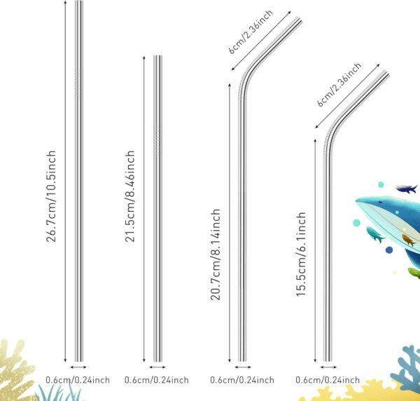 Metal Straws Reusable Straws Dishwasher Safe Stainless Steel Straws For 20 oz And 30 oz Tumbler - Image 3