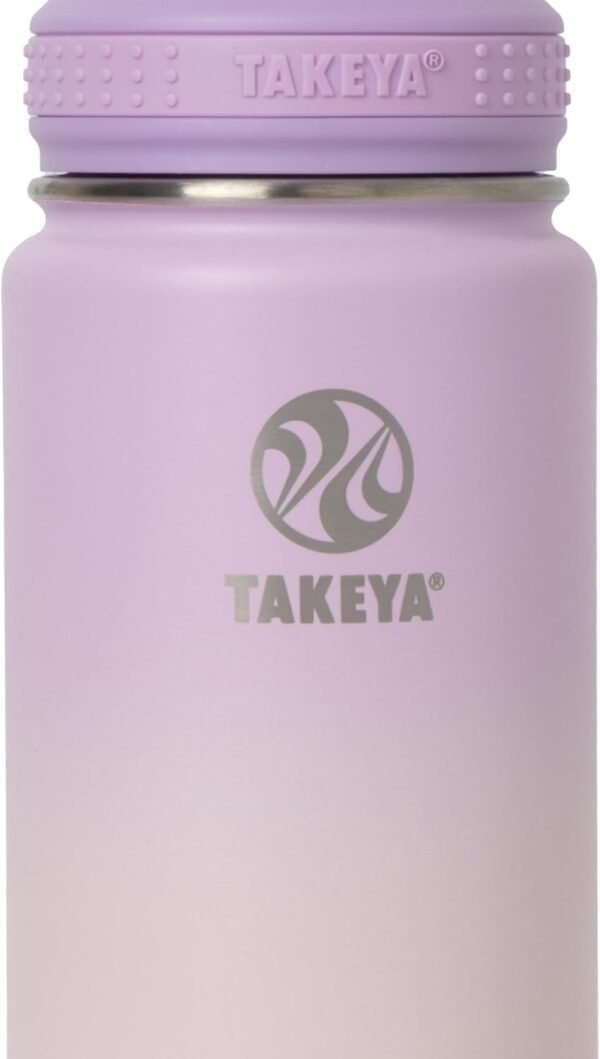 Takeya Actives 24 oz Vacuum Insulated Stainless Steel Water Bottle with Spout Lid, Premium Quality, Ombre Golden Hour - Image 2