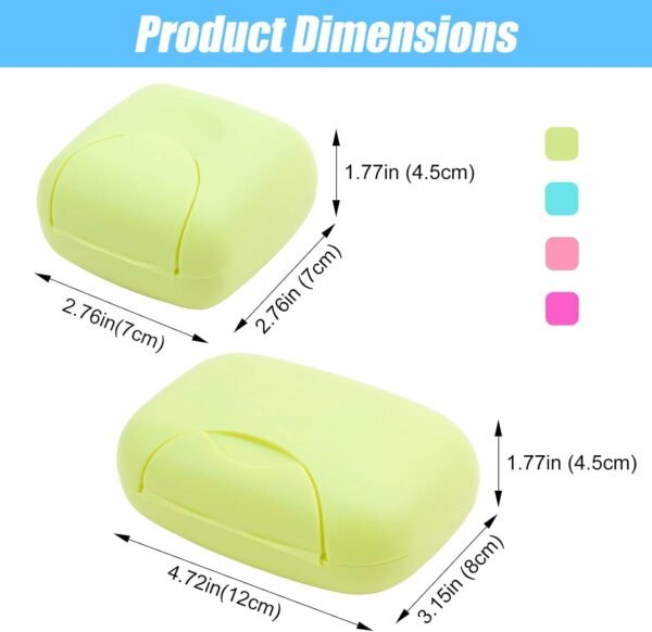 RETON 4 Pcs Travel Soap Container, Portable Soap Holder Dish, Plastic Shampoo Bar Box Case for Bathroom, Shower, Camping, Gym, Outdoor, Hiking, Home (2 Small+2 Large) - Image 2