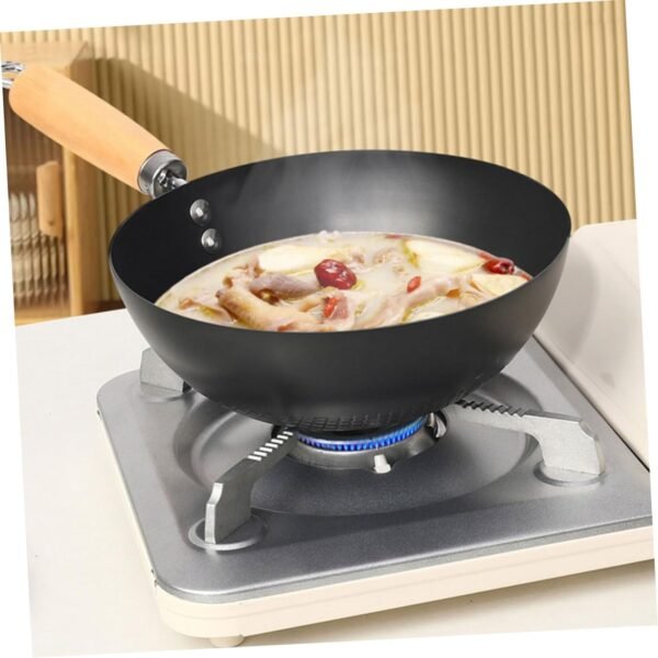 Wok Mini Frying Pan I-cook Fry Pan Skillets Nonstick Frying Pan with Lid Saucepans Non-stick Frying Pan Pots Pancake Pan Nonstick Pan Pans Nonstick Portable Cooker Black Iron - Image 4