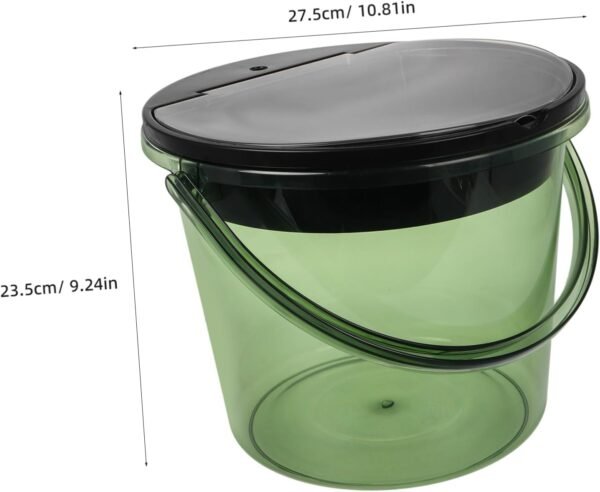 Tea Residue Bucket Camper Accessories Garbage Can Trash Can Food Waste Bin for Kitchen Compost Bin Kitchen Recycle Bins for Kitchen Countertop Compost Bin with Lid The Pet Green - Image 2