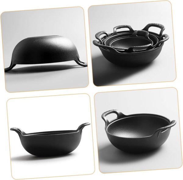 Outdoor Cast Frying Pan Chafing Dish Camping Cookware Griddle Pan Fondue Pot Old Frying Pot Outdoor Saucepan Iron Pots Camping Pot Hanging Pot for Cooking Black - Image 6