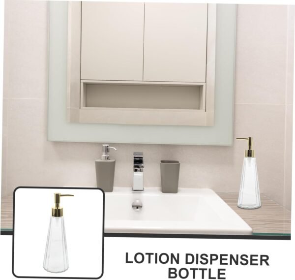 Cabilock Glass Lotion Bottle Hand Dispenser Soap Container Lotion Dispenser Hand Soap Dispenser Bathroom Accessories Glass Soap Dispenser Soap Dispenser Bottle Home Soap Bottle Pp - Image 7