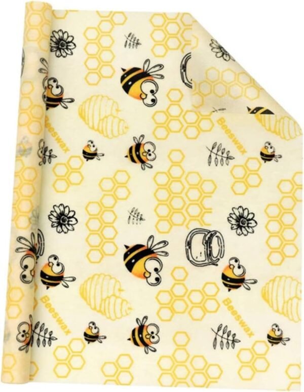Reusable Beeswax Wrap 13'' x 40'' Food Wrappers Cotton Bread Sandwich Wrapper for Kitchen Storage Gifts with Cute Patterns (Honey)