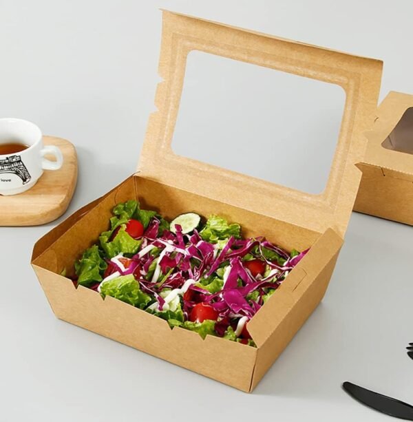 50 Pack Take Out Food Containers with Window, 40 Oz Disposable Brown Paper Food To Go Box Kraft Lunch Meal Food Boxes for Restaurant, Catering, Party, Concession Stand, Picnic - Image 4