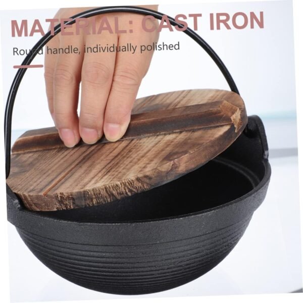 Japanese Sukiyaki Steel Pan Cookware 냄비 Kitchen Fry Japanese Individual Gas Pot Camping Cooking Utensils Induction Wok Potpourri Simmer Pot Japanese Hotpot Kettle Grill Cooker Iron - Image 5