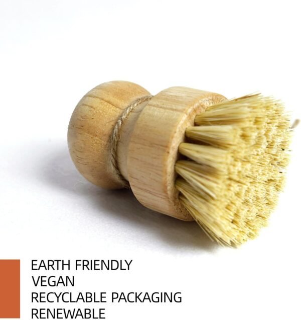 3PCS Bamboo Scrub Dish Brushes for Kitchen-Delicate Natural Washing Brush, can be Used to Clean Iron pots, Plates and Some Vegetables and Fruits Surface, is a Good Choice for Home Kitchen Clean. - Image 5