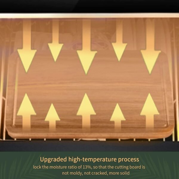 Wood Cutting Boards Set of 3 for Kitchen, Thick Chopping Board, Large Wooden Cutting Board Set with Deep Juice Groove and Handles, Wooden trays for meat, fruit and cheese (17x12, 12x10, 12x7 inch) - Image 5