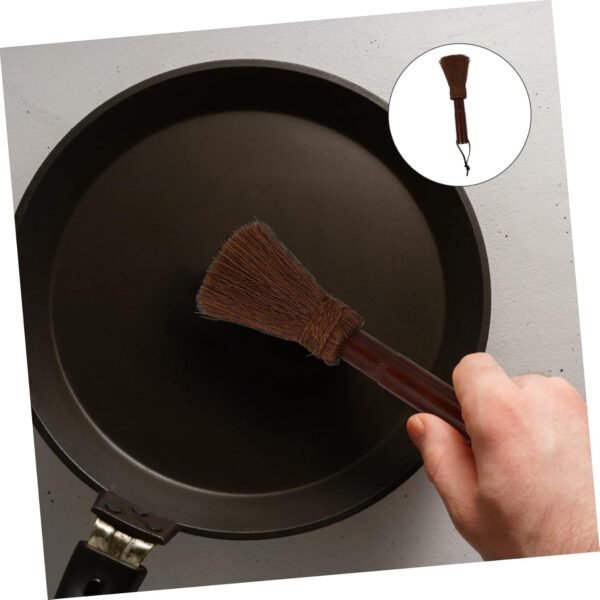 GARVALON 2 Pcs Cleaning Brush Natural Bowl Bowl Cleaners Bubble Dish Brush Pot Scouring Pads Foaming Bowl Kitchen Pot Brush Sink Scrubber Brown Wood - Image 5