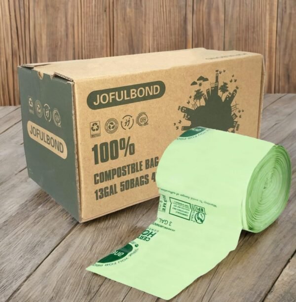 Biodegradable,Recyclable,Compostable Trash Bags,13 Gallon,100 Count,Used For Kitchen yard,Heavy Duty Unscented,1.2 Mils,60 Liter,Tall Kitchen Food Scrap Waste Bags,Strong Thicken Rubbish Waste Strong - Image 9