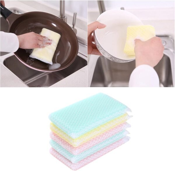 5pcs Cup Sponge Net Sponge Sponges Kitchen Cleaning Sponges Dish Sponge Bowl Sponge Car Sponge Natural Sponge Scourer Cleaning Sponge Kitchen Scrubber Sponges Dishwasher Sponge - Image 2