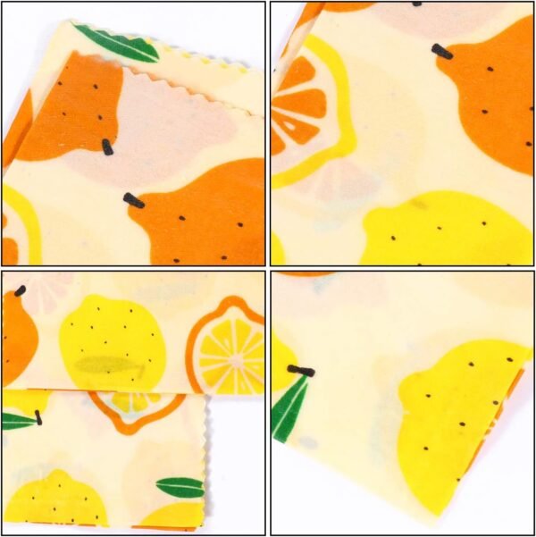 Sandwich Wrap Paper 3Pcs Beeswax Food Wrap Lemon Pattern -Friendly Reusable Food Wrappers Food Preservation Cloths Wrap Alternative for Food Storage Triturador De - Image 8