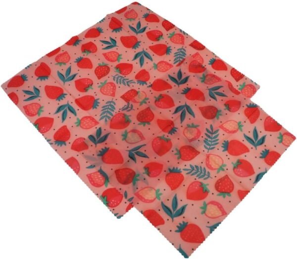 Reusable Beeswax Wrap,Beeswax Food Wraps,Cotton Food Wraps 3 Pack S/M/L Strawberry Patterns Beeswax Wrap,Zero Waste, Plastic-Free Food Storage - Image 5