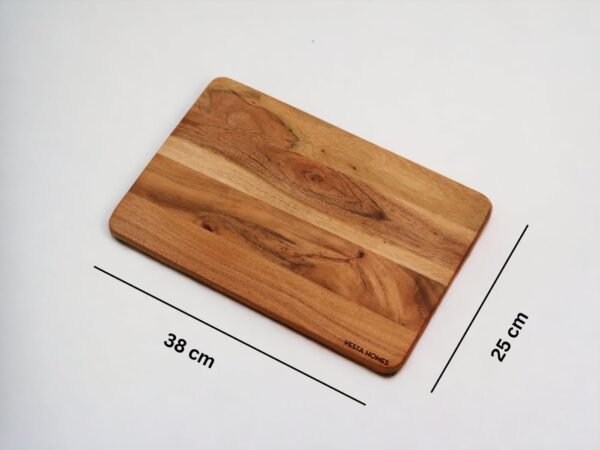 Wooden Cutting Board for Kitchen/Chopping, Serving Board, Platter for Vegetables, Fruits, Cheese and Charcuterie | Natural Acacia Wood |15 * 10 Inches | Handcrafted in India - Image 4