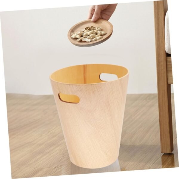 Small Trash Can with Lid Garbage Can with Lid Kitchen Wooden Bedroom Bin Compost Bins for Kitchen - Image 9