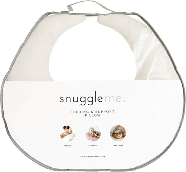 snuggle me Organic Nursing Pillow | Bottle & Breastfeeding Pillow with Organic Cotton Cover & Fiberfill, Machine Washable Feeding Pillow, Newborn Essentials Must Haves (Natural) - Image 9
