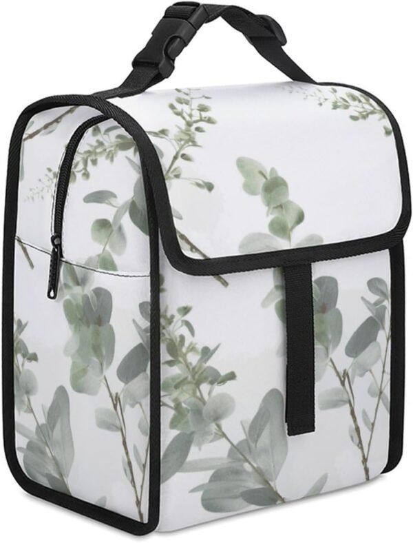 Lunch Bag for Men Women Insulated Lunch Box White Natural Greenery Twig Lunchbox Lunch Tote Bag for Work Lunch Bag with Side Pockets