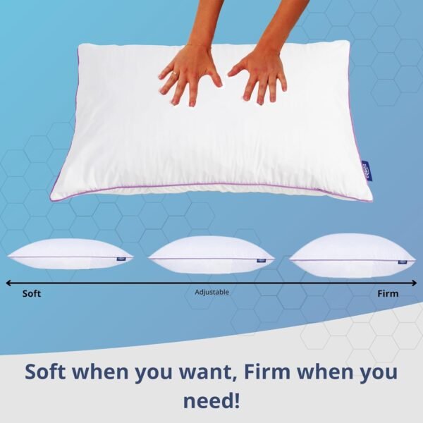 Premium Organic 100% Natural Talalay Latex Pillow - Adjustable Loft | Innovative Hex Grid Honeycomb Pattern Cover | Perfect Neck & Shoulder Support | for Back, Side, & Stomach Sleepers - Image 5